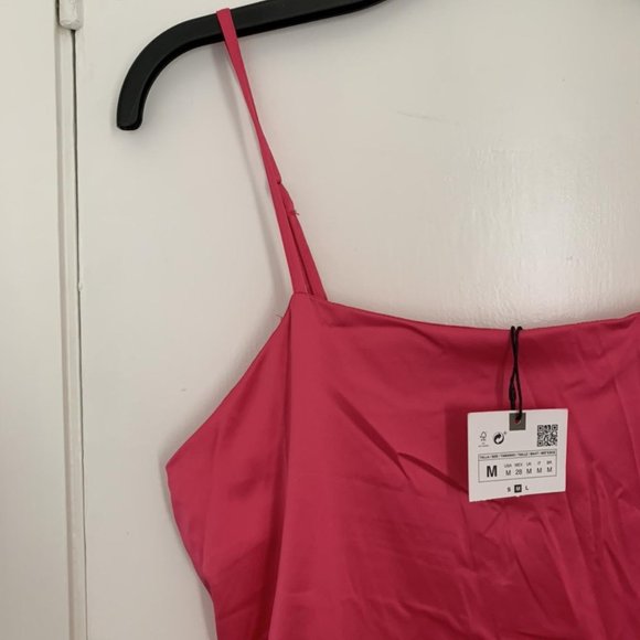 Satin pink Zara dress size M - Picture 2 of 3